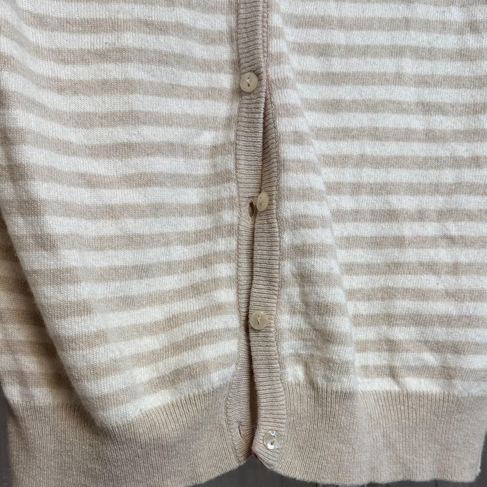Striped Beige and Orange Cardigan - Picture 4 of 9